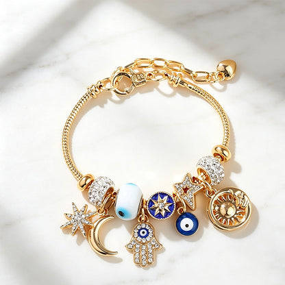 🌙 50% DE RÉDUCTION! ☀️ Bracelet Charme Soleil Lune Céleste – Design délicat, brillant & intemporel – Parfait pour un look élégant au quotidien ✨