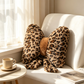 🐆 50% DE RÉDUCTION! 🎠 Coussin Léopard à Nœud – Fourrure synthétique, coton PP haute résilience & design ergonomique – Parfait pour canapé, lit ou décoration ✨