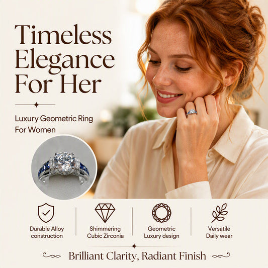 💍 50% DE RÉDUCTION! ✨ Bague Cocktail en Zirconium Cubique – Design étincelant & élégant – Parfaite pour les occasions spéciales et soirées chic 💎