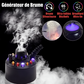 🌫️ 50% DE RÉDUCTION! 💡 Générateur de brume ultrasonique avec 12 LED – Effet brumeux, couleurs changeantes & design décoratif – Parfait pour bassin, aquarium ou décoration festive 🎨