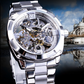 ⌚ 50% DE RÉDUCTION! ⚙️ Montre Automatique Squelette Homme – 41 mm, verre minéral & acier inoxydable – 30 M – Or/Métal – Style & mécanique ✨