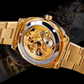 ⌚ 50% DE RÉDUCTION! ⚙️ Montre Automatique Squelette Homme – 41 mm, verre minéral & acier inoxydable – 30 M – Or/Métal – Style & mécanique ✨