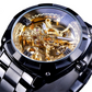 ⌚ 50% DE RÉDUCTION! ⚙️ Montre Automatique Squelette Homme – 41 mm, verre minéral & acier inoxydable – 30 M – Or/Métal – Style & mécanique ✨