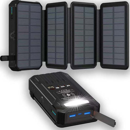 ☀️ 50% DE RÉDUCTION! 🔋 Batterie Solaire 20000mAh – 4 panneaux pliables, IPX5 & antichoc – Charge 6 appareils – Idéale pour l'extérieur 📱