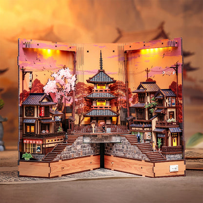 🏯 50% DE RÉDUCTION! 📚 Kit DIY Niche de Livre « Ruelle de Kyoto » – Modèle en bois, détaillé & créatif – Décoration parfaite pour bibliothèques & bureaux ✨
