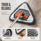 🧹 50% DE RÉDUCTION! 💦 Balai triangulaire – Manche télescopique, microfibre & racloir ✨