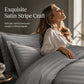 🛏️ 50% DE RÉDUCTION! 💎 Parure de lit satinée – Toucher soyeux, rayures & qualité hôtel ✨🌙