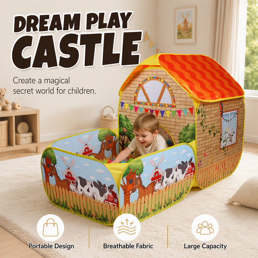 ⛺ 50% DE RÉDUCTION! 🎪 Tente cabane intérieure pour enfants – Tissu léger, panneaux filet & espace de jeu – Parfaite pour les chambres et salles de jeux ✨