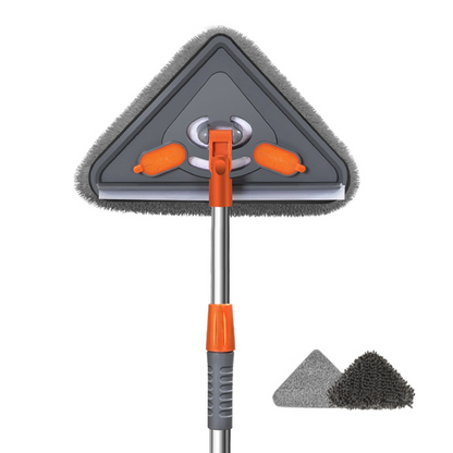 🧹 50% DE RÉDUCTION! 💦 Balai triangulaire – Manche télescopique, microfibre & racloir ✨