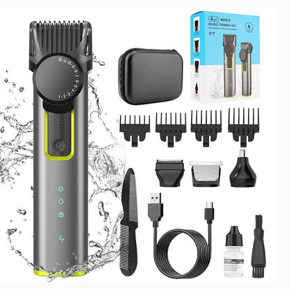 🪒 50% DE RÉDUCTION! ✨ Tondeuse Électrique 4-en-1 – Coupe cheveux, barbe, nez & précision – Polyvalente, rechargeable & idéale pour un look impeccable au quotidien 💈