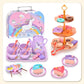 🍵 50% DE RÉDUCTION! 🦄 Set théière enfant – 17 pièces, portable & imaginaire ✨