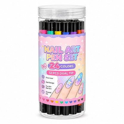 💅 50% DE RÉDUCTION! 🎨 Set de 12 stylos nail art – Double pointe, précis & créatif ✨