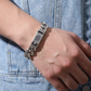 📿 50% DE RÉDUCTION! ✨ Bracelet mantra rétro – Six syllabes, argent vintage & double chaîne ✨