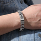 📿 50% DE RÉDUCTION! ✨ Bracelet mantra rétro – Six syllabes, argent vintage & double chaîne ✨