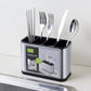 🍴 60% DE RÉDUCTION! 🥄 Porte‑couverts inox – 4 compartiments, drainage intégré & compact ✨