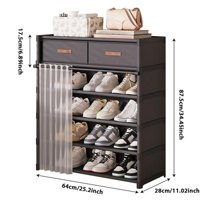 👟 50% DE RÉDUCTION! 🏠 Étagère à chaussures – Multi‑niveaux & anti‑poussière ✨