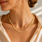 ✨ 50% DE RÉDUCTION! 📿 Collier chaîne plate – Plaqué or, étoiles gravées & 60 cm – Look raffiné ✨
