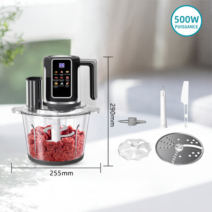 🍳 50% DE RÉDUCTION! ⚡ Robot culinaire 3L – 500W, bol verre trempé & 9 modes ✨