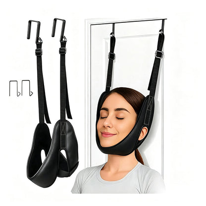 🚪 50% DE RÉDUCTION! 💆 Traction cervicale sur porte – Coussin confortable & soulagement à domicile ✨