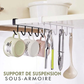 🧥 50% DE RÉDUCTION! 🚪 Porte-manteaux sous armoire – 6 crochets, sans clou & robuste ✨