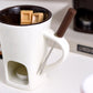 🍫 50% DE RÉDUCTION! 🎅 Tasse en céramique pour fondue au chocolat – Pratique & festive ✨