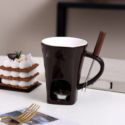 🍫 50% DE RÉDUCTION! 🎅 Tasse en céramique pour fondue au chocolat – Pratique & festive ✨