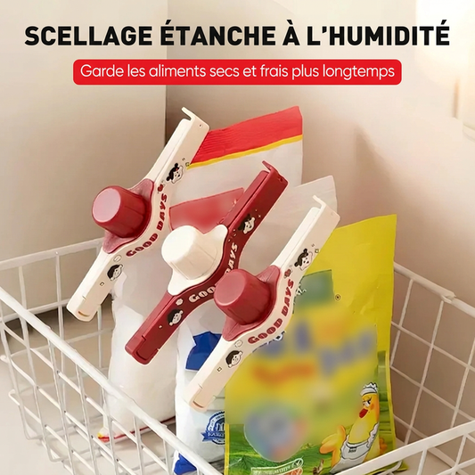 🧂 50% DE RÉDUCTION! 🔒 Pince de scellage – Étanche à l'humidité & bec verseur ✨