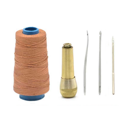 🧵 50% DE RÉDUCTION! ✨ Kit d'alêne cuir – Manche cuivre & aiguilles interchangeables ✨