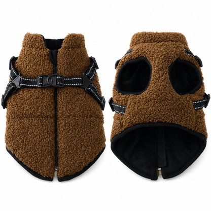🐕 50% DE RÉDUCTION! ❄️ Manteau d'hiver pour chien – Bandes réfléchissantes & harnais intégré ✨