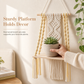 🌿 50% DE RÉDUCTION! 🪴 Étagère murale macramé – Tissage artisanal & plateau bois ✨