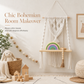🌿 50% DE RÉDUCTION! 🪴 Étagère murale macramé – Tissage artisanal & plateau bois ✨