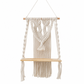 🌿 50% DE RÉDUCTION! 🪴 Étagère murale macramé – Tissage artisanal & plateau bois ✨
