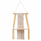🌿 50% DE RÉDUCTION! 🪴 Étagère murale macramé – Tissage artisanal & plateau bois ✨