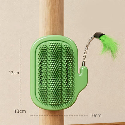 🐾 50% DE RÉDUCTION! 🪶 Accessoire d'angle 2‑en‑1 – Toilettage autonome & baguette à plumes ✨