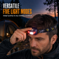 🔦 50% DE RÉDUCTION! 💡 Lampe frontale à capteur – Mains libres, 5 modes & USB ✨