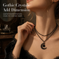 🌙 50% DE RÉDUCTION! 🖤 Collier gothique – Perles cristal & pendentif lune ajourée ✨