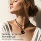 🌙 50% DE RÉDUCTION! 🖤 Collier gothique – Perles cristal & pendentif lune ajourée ✨