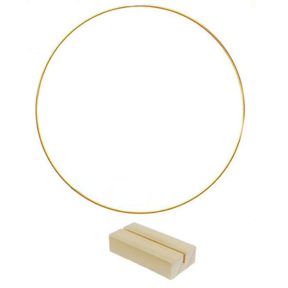 🌸 50% DE RÉDUCTION! ✨ Cercle décoratif doré – Support en bois & élégant ✨