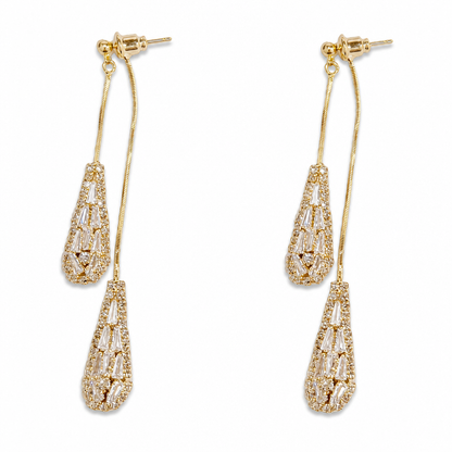 💎 50% DE RÉDUCTION! ✨ Boucles d'oreilles goutte d'eau – Zircon, plaquées or & 2-en-1 ✨