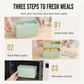 🍱 50% DE RÉDUCTION! 🍴 Boîte bento 3 étages – Avec set de couverts & pratique ✨