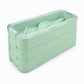 🍱 50% DE RÉDUCTION! 🍴 Boîte bento 3 étages – Avec set de couverts & pratique ✨