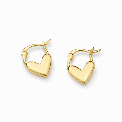 💕 50% DE RÉDUCTION! ✨ Petites créoles cœur – Finition lisse & style français ✨