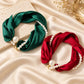 📿 50% de Réduction 🧣 Collier Foulard à Perles – Élégance Intemporelle, Nœud Ajustable & Bijou Sans Piercing 🤍