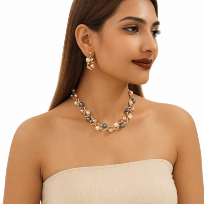 🌸 50% DE RÉDUCTION! 💎 Parure florale vintage 2 pièces – Feuilles & fleurs, pour femme & mariée ✨