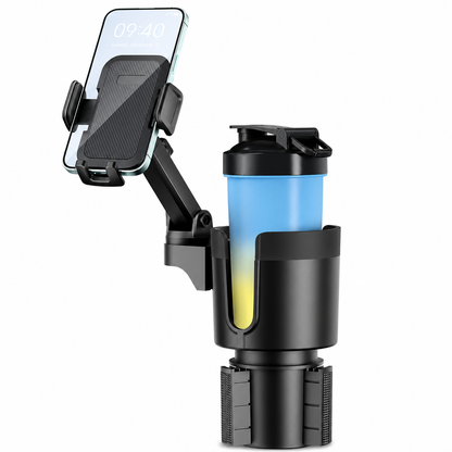 🚗 50% DE RÉDUCTION! 🥤 Porte-gobelet & support téléphone 2-en-1 – Console centrale & navigation ✨
