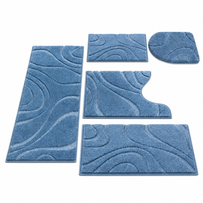 🛁 50% DE RÉDUCTION! ✨ Set de 5 tapis de bain velours – Antidérapants, absorbants & faciles à nettoyer ✨