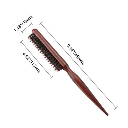 💇 50% DE RÉDUCTION! 🪮 Peigne à queue en poils de sanglier – Bois massif & volume ✨