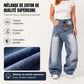 👖 60% DE RÉDUCTION 💙 Jean femme taille asymétrique jambe large – Coupe 3D, lavage décoloré & silhouette ultra large – Tailles S-2XL – idéal streetwear ou mode affirmée ✨