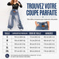👖 60% DE RÉDUCTION 💙 Jean femme taille asymétrique jambe large – Coupe 3D, lavage décoloré & silhouette ultra large – Tailles S-2XL – idéal streetwear ou mode affirmée ✨