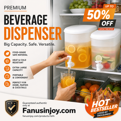 🧊 50% DE RÉDUCTION! 🥤 Distributeur de boissons pour réfrigérateur – Gain de place, robinet intégré & design compact – Créez votre bar à boissons maison facilement 🍹
